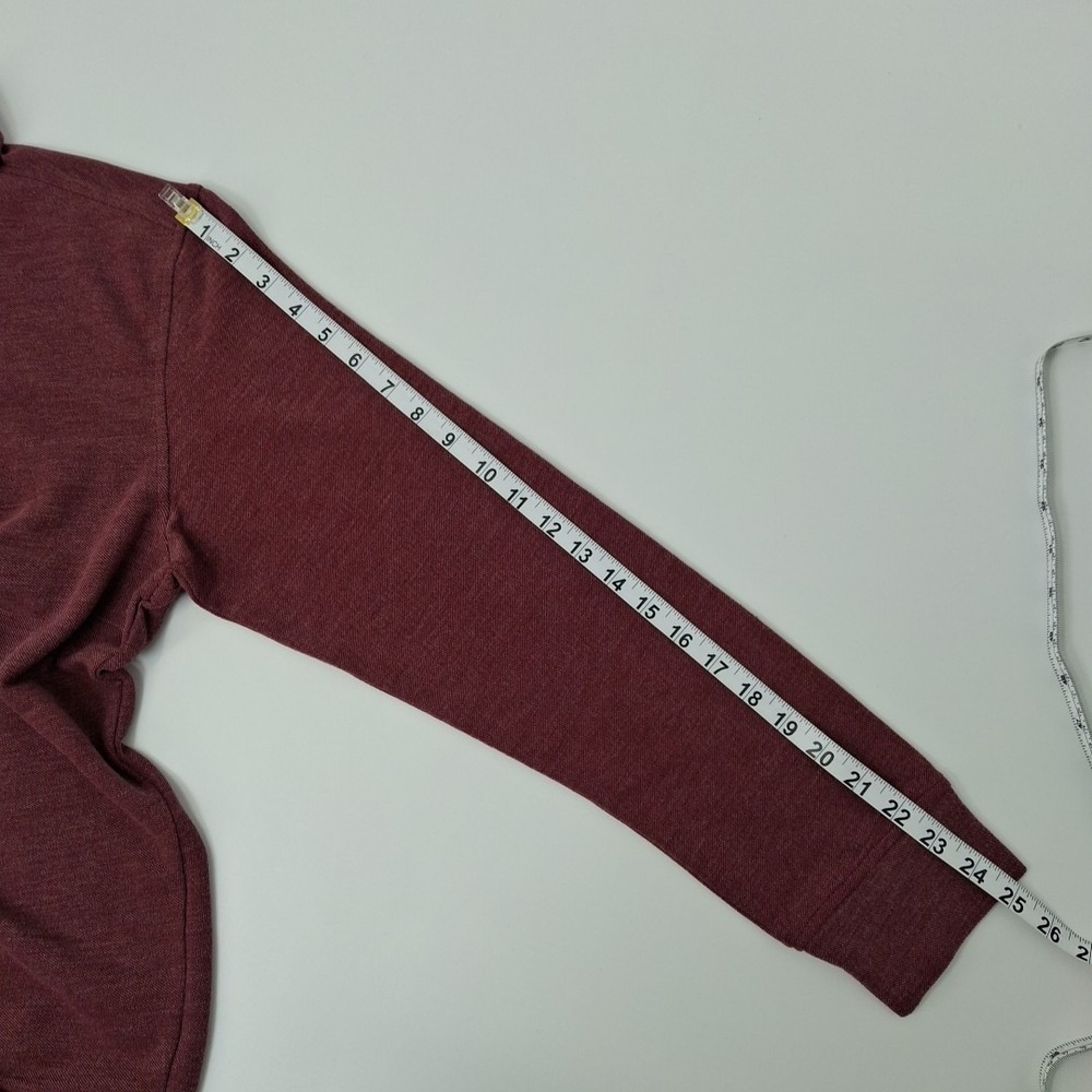UNTUCKit DAO Polo Shirt Mens Medium Maroon Long Sleeve Heathered Cotton Blend - Picture 14 of 15